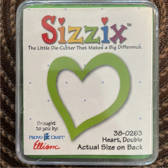 Sizzix die Cut Heart Double 38-0263 small scrapbook paper fabric Plastic Provo - Picture 1 of 3